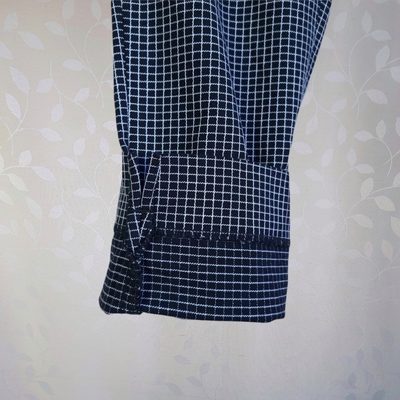 Banana Republic Sloan Fit Windowpane Check Career Trouser Pants Black 6 Petite - Picture 7 of 16